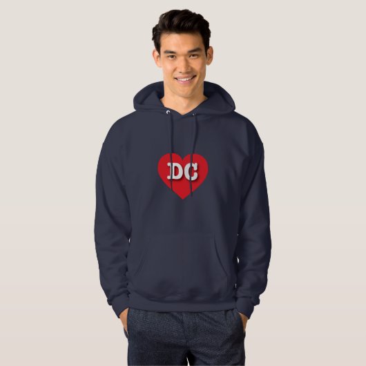 Veste À Capuche DC Red Heart - J'aime DC (Devant entier)