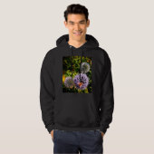 Veste À Capuche Déchets, sur fleurs bleues (Devant entier)
