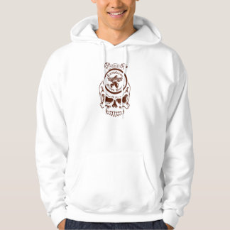 Veste À Capuche Défenseur blanc Hoody, conception Brown de crâne