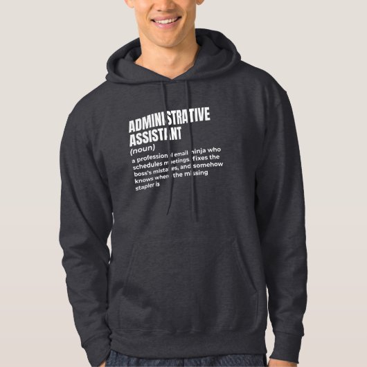 Veste À Capuche Définition amusante de l'assistant administratif (Devant)