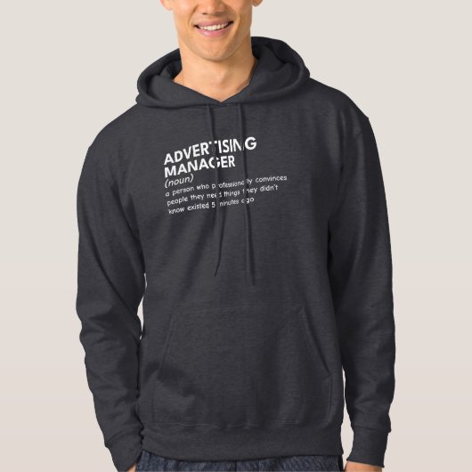 Veste À Capuche Définition de Funny Marketing Manager (Devant)