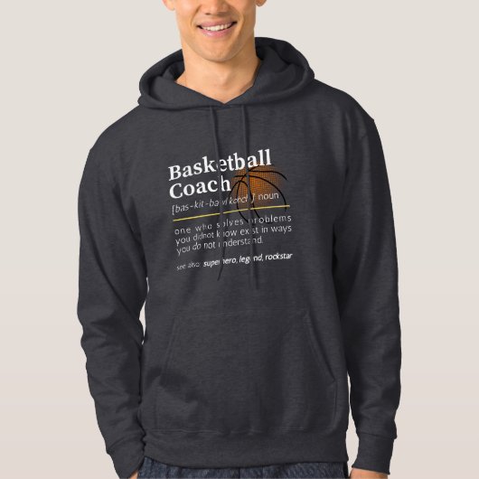 Veste À Capuche Définition de l'entraîneur de basket (Devant)