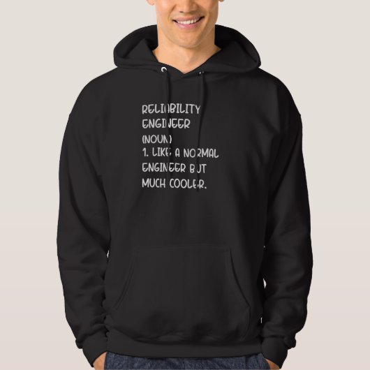 Veste À Capuche Définition d'ingénieur de fiabilité (Devant)