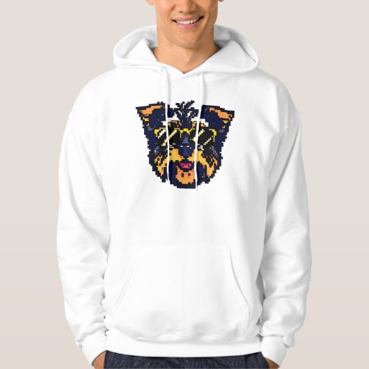 Veste À Capuche Délice de Yorkie Pixel (Devant)