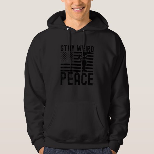 Veste À Capuche Demeure Étrange Signe de Paix Extraterrestre Drape (Devant)