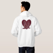 Veste À Capuche Design de coeur romantique de chat (Dos entier)
