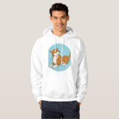 Veste À Capuche Design shiba bleu. (Devant entier)