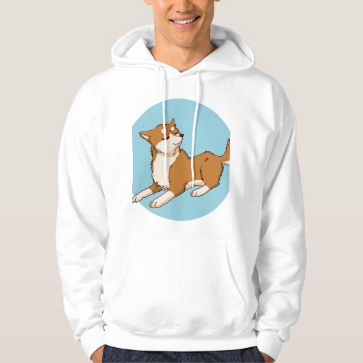 Veste À Capuche Design shiba bleu. (Devant)