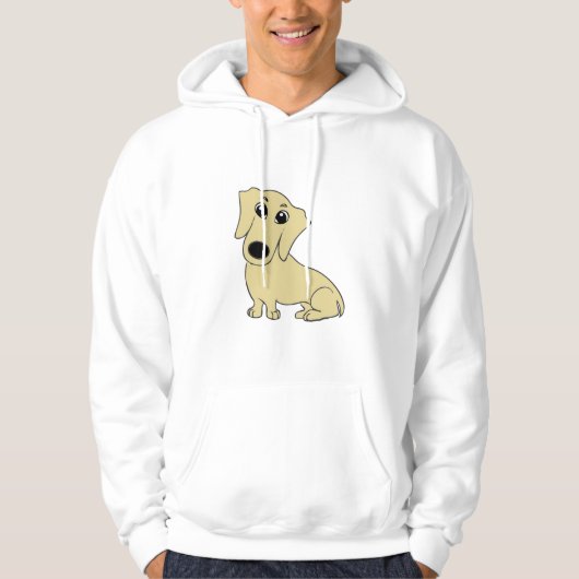Veste À Capuche dessin animé de dachshund whead (Devant)