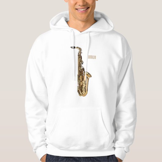 Veste À Capuche dessin animé saxophone (Devant)