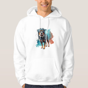 Veste À Capuche Dessin d'encre de chien bernois dynamique Aquarell