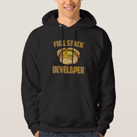 Veste À Capuche Développeur Full Stack Code informatique Pancake (Devant)
