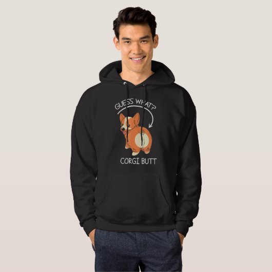 Veste À Capuche Devinez ce Corgi Butt (Devant entier)