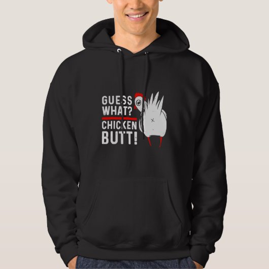 Veste À Capuche Devinez quel bouton de poulet 4 (Devant)