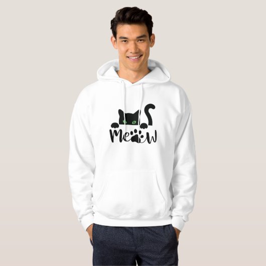 Veste À Capuche Devis de chat Meow (Devant entier)