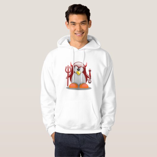 Veste À Capuche Diable Tux (Linux Tux) (Devant entier)