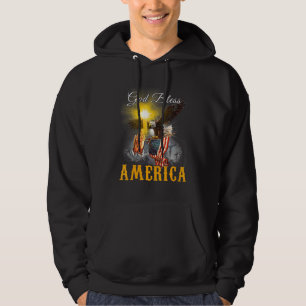 Veste À Capuche Dieu Béni Amérique Usa Eagle 4 juillet Patriotique