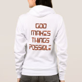 Veste À Capuche Dieu Rend Les Choses Possibles Femmes Plein Zip (Dos)