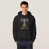 Veste À Capuche Différences d'acceptation Elephant Funny Autisme L (Devant entier)