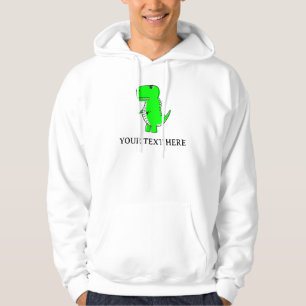 Veste À Capuche Dinosaure Vert Cute Texte Personnalisé