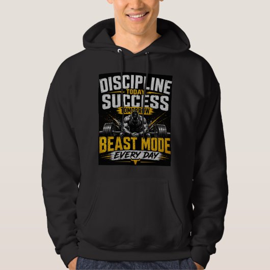 Veste À Capuche Discipline Today Success Tomorrow – Beast Mode Gym (Devant)