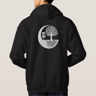 Veste À Capuche Disque de golf noir et blanc et racines d'arbre