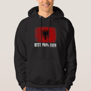 Veste À Capuche Distorsion Albanie Drapeau Meilleur Papa Jamais Fa