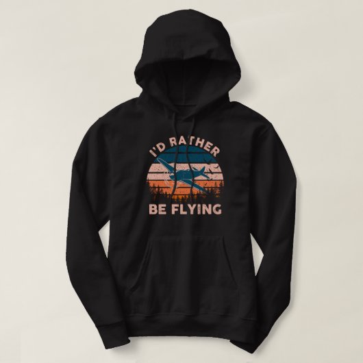 Veste À Capuche Distressed I'd Rather Be Flying Funny Airplane Pil (Design devant)