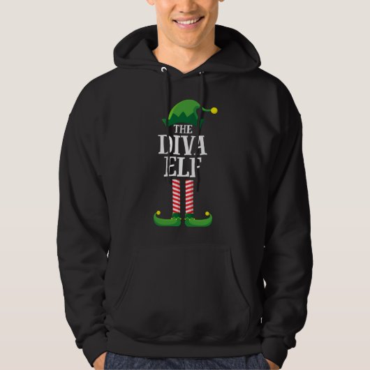 Veste À Capuche Diva Elf Correspondant Famille de Noël Pajama (Devant)