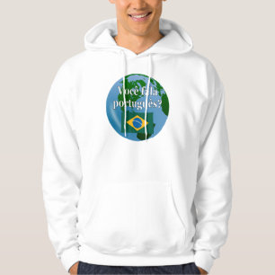 Veste À Capuche Do you speak portuguese ? Flag globe