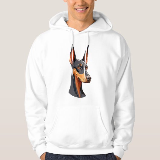 Veste À Capuche Doberman de l'oreille naturelle (Devant)