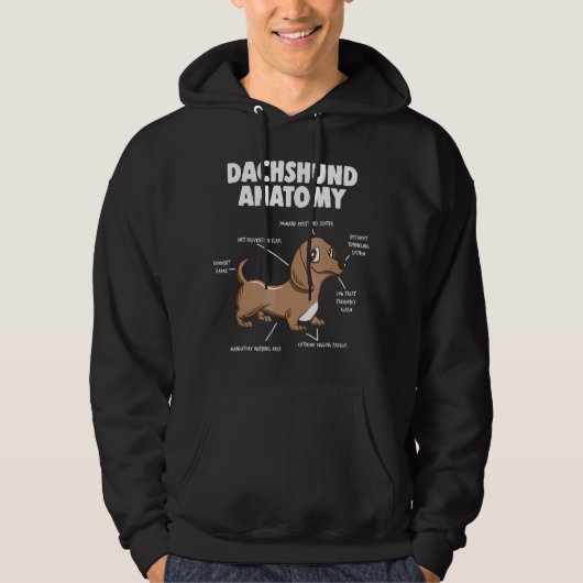 Veste À Capuche Don de chien | Anatomie Dachshund Funny Weiner (Devant)