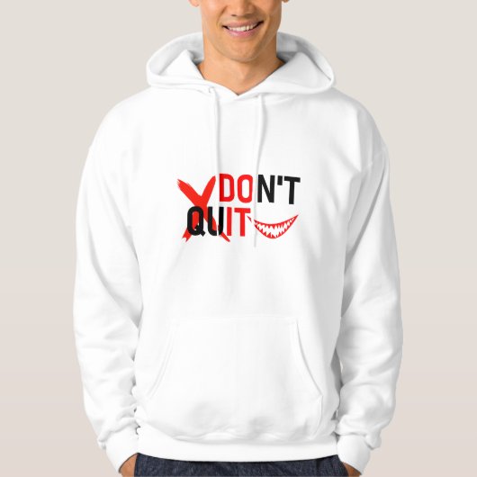 Veste À Capuche DON'T QUIT – Bold Red Motivation Design (Devant)