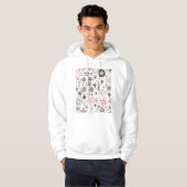 Veste À Capuche Doodles cosmiques : Étoiles et comètes (Devant entier)