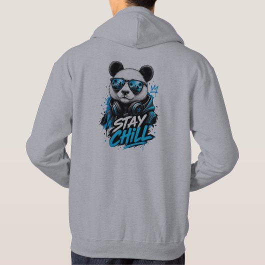 Veste À Capuche Doudou Panda Graphique À Capuche 'Reste Calme' (Dos)