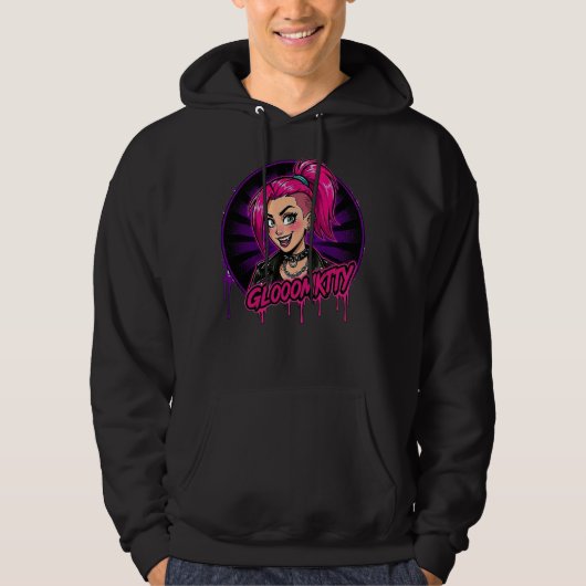 Veste À Capuche Doudoune à capuche Gloomkitty (Devant)