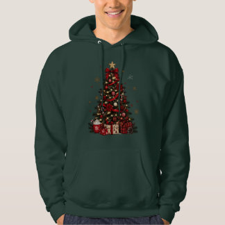 Veste À Capuche Doux Pull à Capuche avec Sapin de Noël