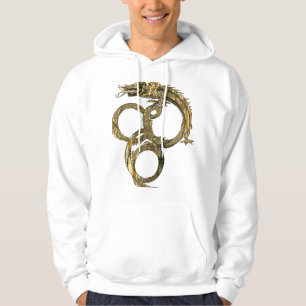 Veste À Capuche Dragon de Ligne d'Or - Élégante Créature Mythique