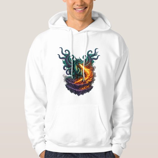 Veste À Capuche Dragon Eldritch Void – Hybride Kraken Soufflant du (Devant)