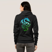 Veste À Capuche Dragon métallique vert (Dos entier)