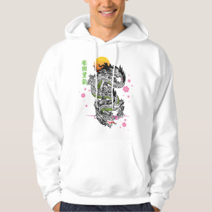 Veste À Capuche Dragon Tokyo Japonais Asiatique Kanji Sakura Tatou