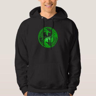 Veste À Capuche Dragons de Yin Yang, verts