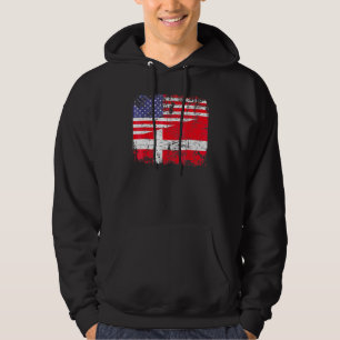 Veste À Capuche Drapeau à moitié américain Danemark Patriotique
