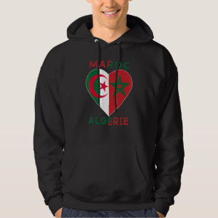 Veste À Capuche Drapeau Aimer Maroc Algérie, I Love Maroc Algérie