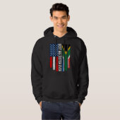 Veste À Capuche Drapeau Américain Afrique du Sud Drapeau Meilleur (Devant entier)