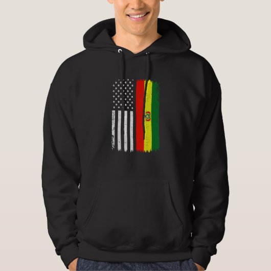 Veste À Capuche Drapeau américain Bolivie (Devant)