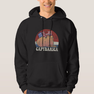 Veste À Capuche Drapeau américain Capybara Lover Capybarica 4e