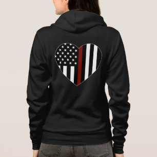 Veste À Capuche Drapeau américain de la Ligne rouge mince