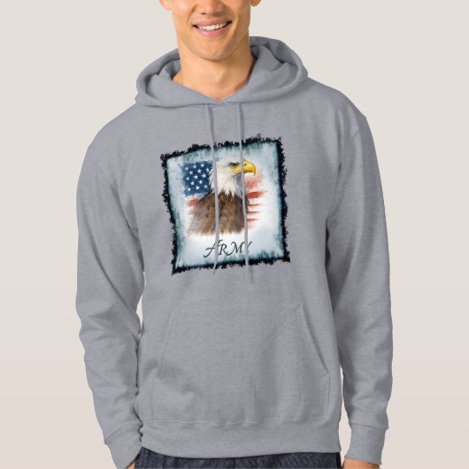 Veste À Capuche Drapeau américain de l'armée et aigle (Devant)