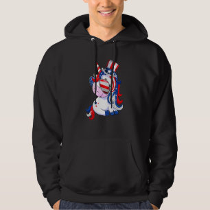 Veste À Capuche Drapeau américain des licornes patriotiques heureu